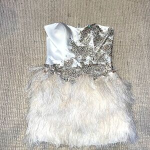 Sherri Hill white strapless mini dress size 4